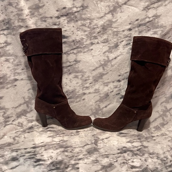 Tribeca leather heel boots-Dark Brown - Picture 4 of 9